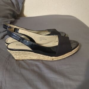 Ellen Tracy slingback peep toe espadrille size 6.5 m